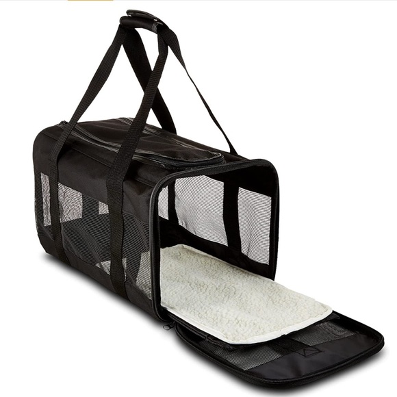 Amazon Basics Medium Soft-Sided Mesh Pet Airline Travel Carrier
Bag , Black - Picture 3 of 14